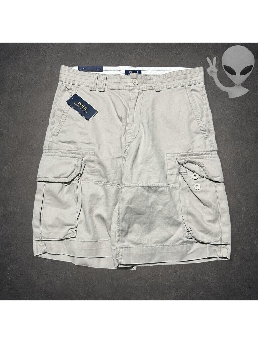 Polo Ralph Lauren Cargo Shorts Mens Size 34 Tan Khaki Cotton Classic Utility